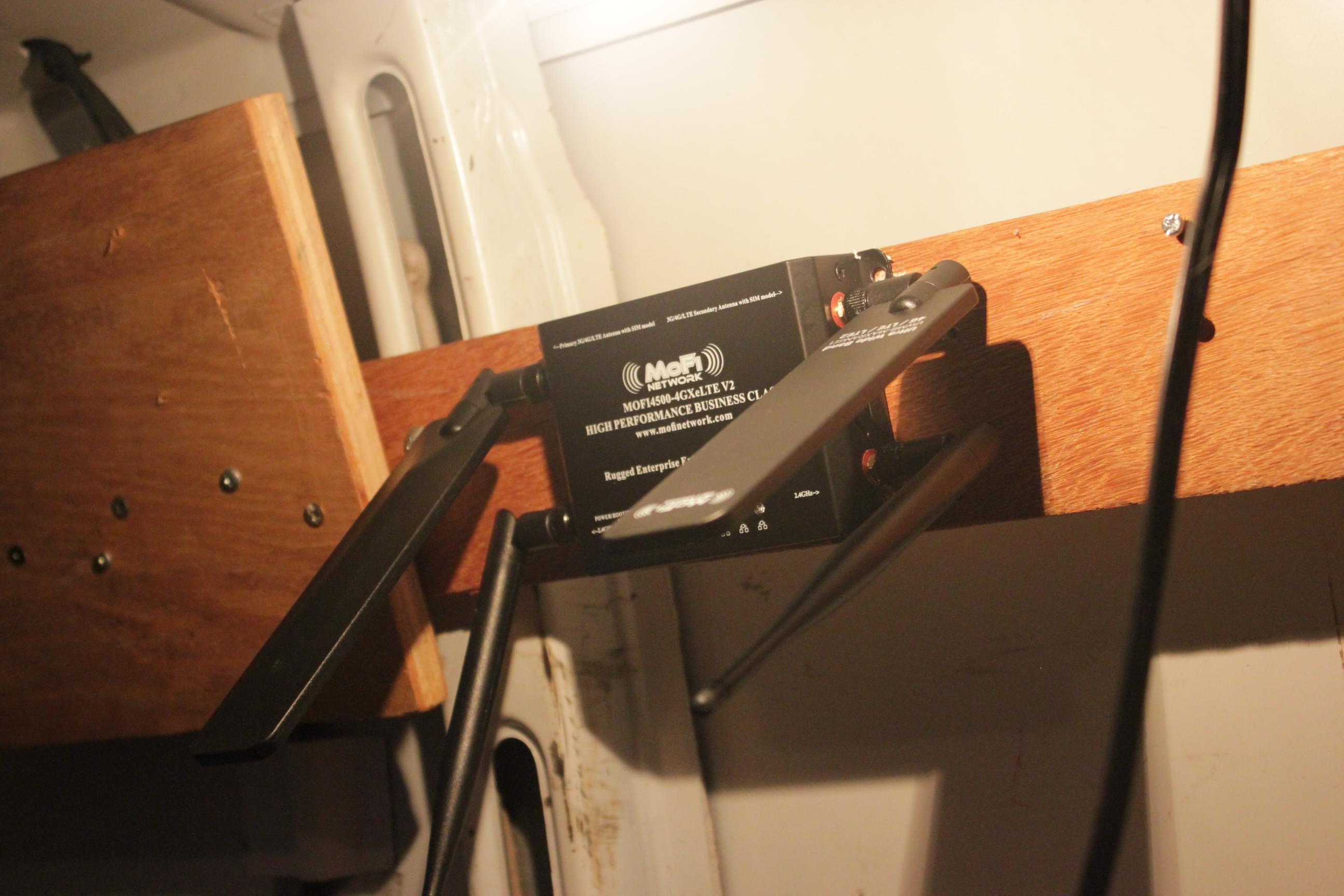 Mofi unit installed to the wooden rib of a vehicle